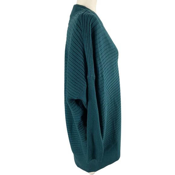 Stitchdrop green sweater v-neck size Large viscose oversized A003548 - Picture 3 of 5